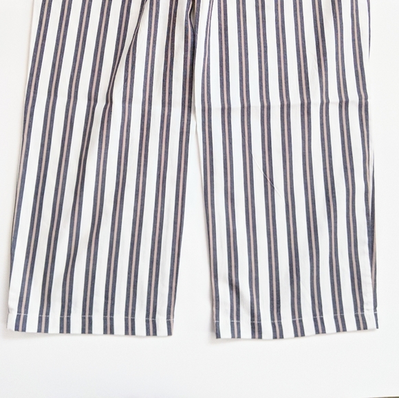 NWT High Rise Cropped Striped Belted Trousers - Picture 4 of 8
